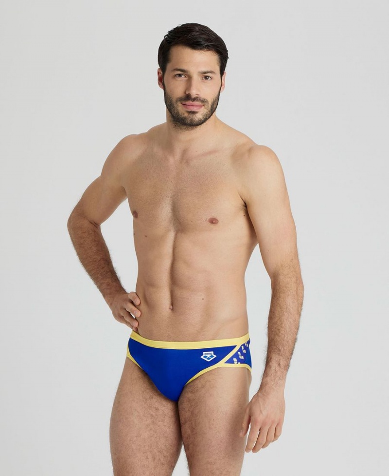 Slip de Bain Arena Icons Bleu Jaune Homme | QHK-54491728