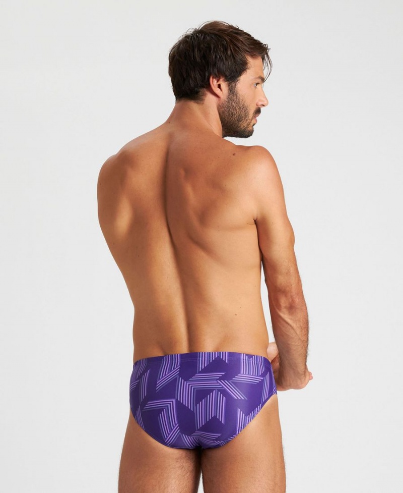 Slip de Bain Arena Puzzled Violette Multicolore Homme | WMC-01187862