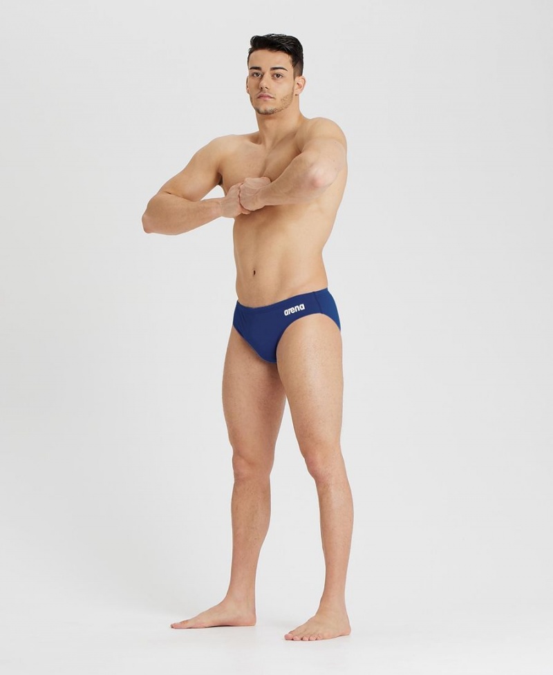 Slip de Bain Arena Team Solid Bleu Marine Blanche Homme | KGY-02294674