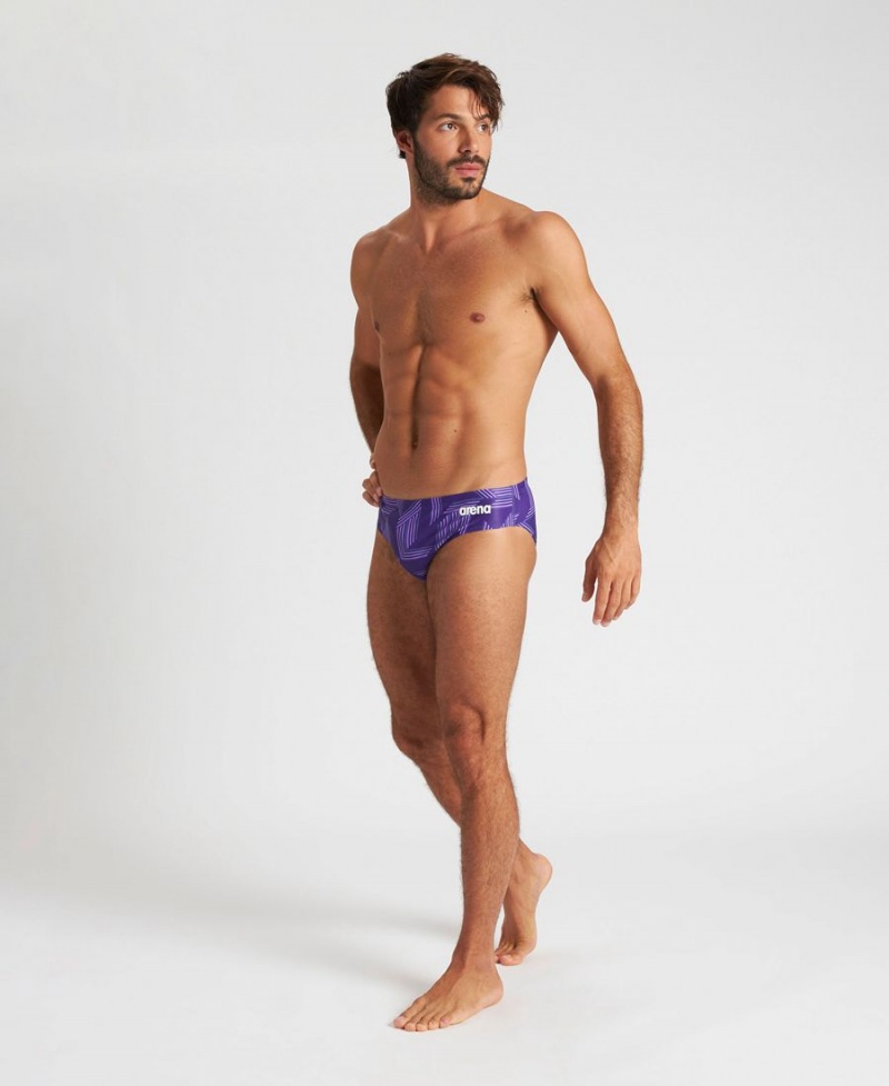 Slip de Bain Arena Puzzled Violette Multicolore Homme | WMC-01187862