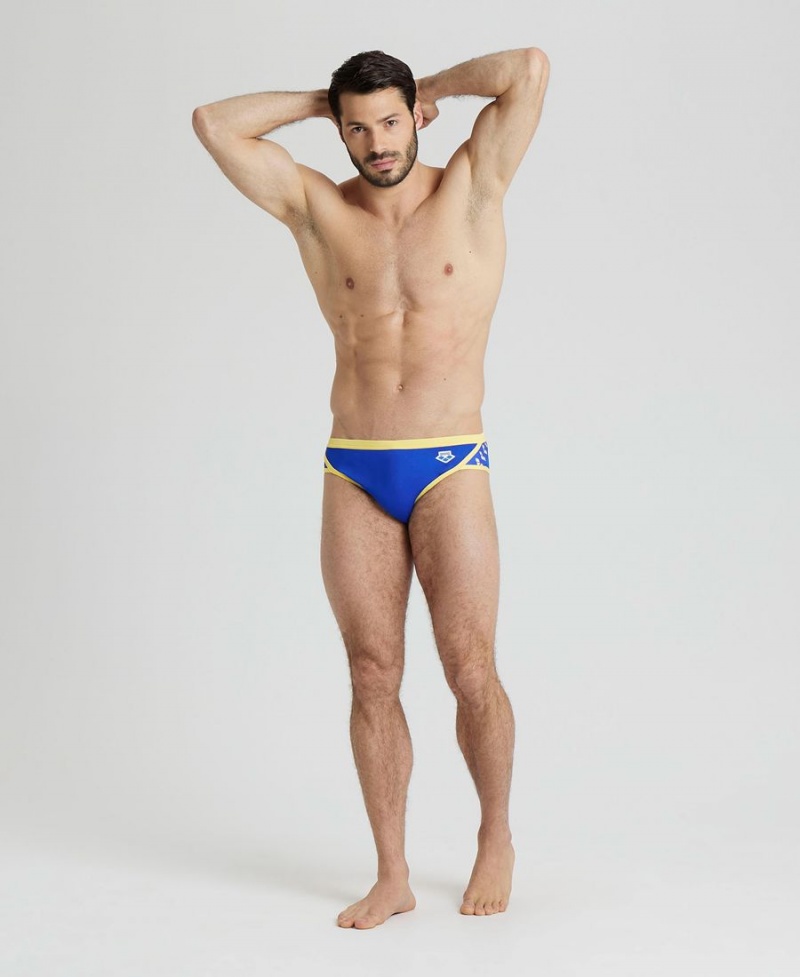 Slip de Bain Arena Icons Bleu Jaune Homme | QHK-54491728