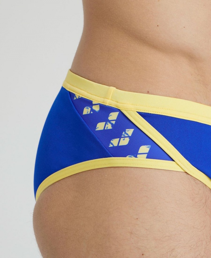 Slip de Bain Arena Icons Bleu Jaune Homme | QHK-54491728