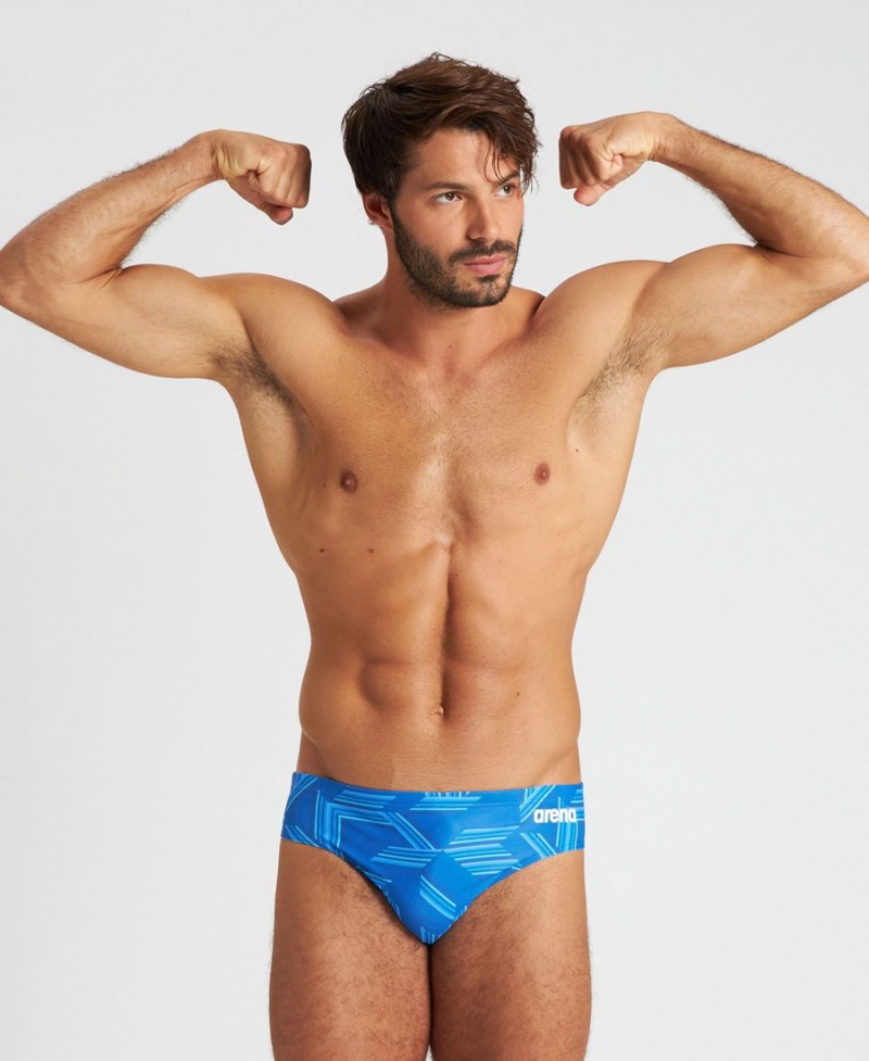 Slip de Bain Arena Puzzled Bleu Multicolore Homme | NUR-33238148