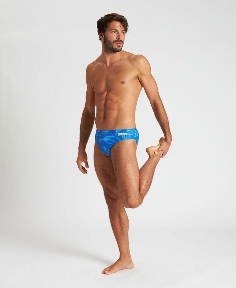 Slip de Bain Arena Puzzled Bleu Multicolore Homme | NUR-33238148