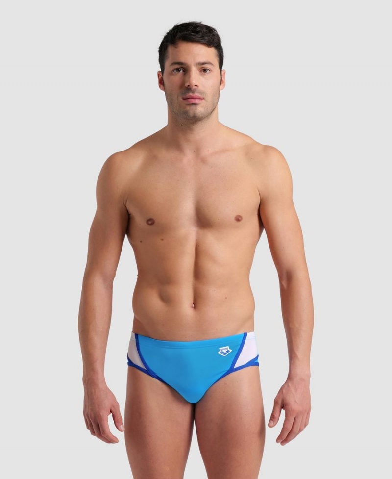 Slip de Bain Arena Icons Panels Turquoise Blanche Bleu Homme | QHJ-21127063