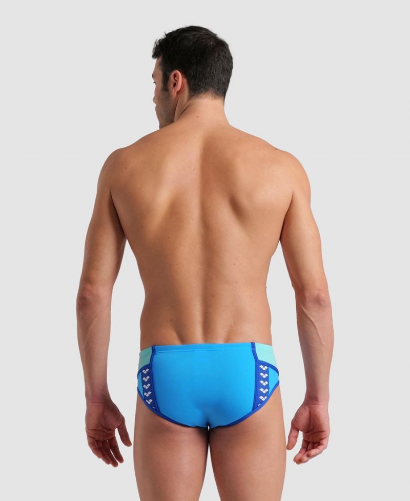 Slip de Bain Arena Icons Panels Turquoise Blanche Bleu Homme | QHJ-21127063