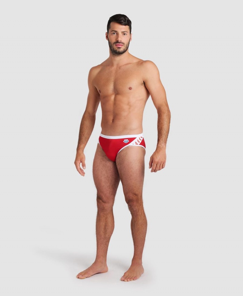 Slip de Bain Arena Icons Rouge Blanche Homme | EBK-92022555