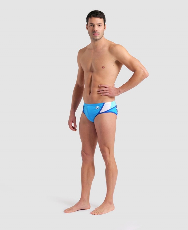 Slip de Bain Arena Icons Panels Turquoise Blanche Bleu Homme | QHJ-21127063