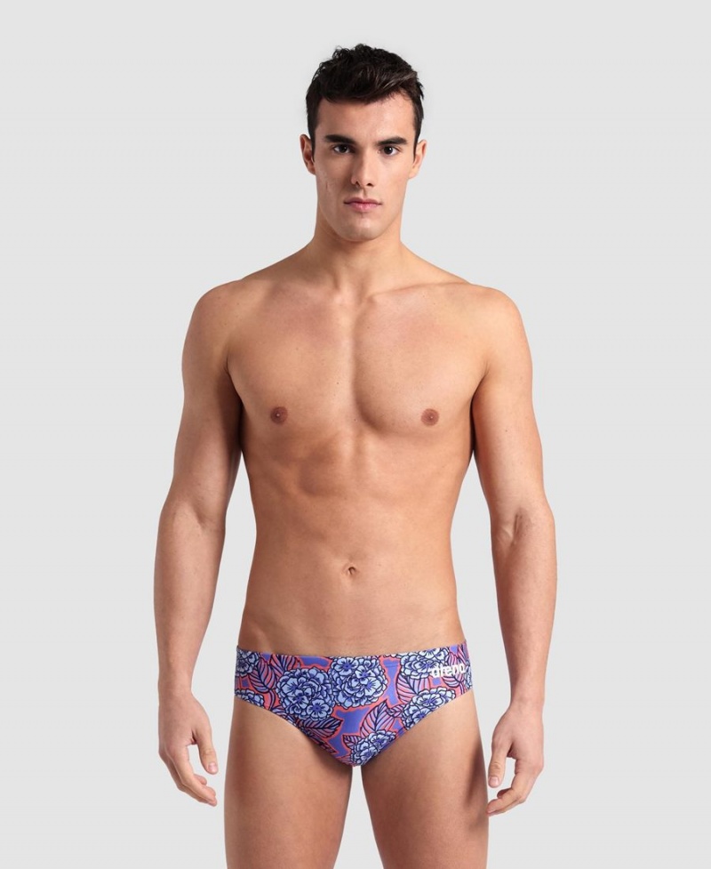 Slip de Bain Arena Hydrange Bouquet Bleu Marine Rouge Bleu Homme | BPP-89911403