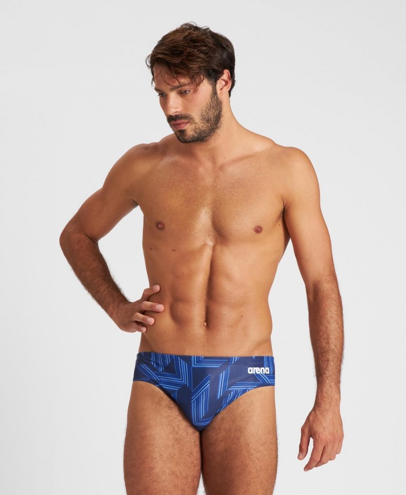 Slip de Bain Arena Puzzled Bleu Marine Multicolore Homme | AZV-01964811