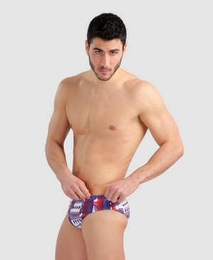 Slip de Bain Arena Allover Rouge Multicolore Homme | EWB-99542088