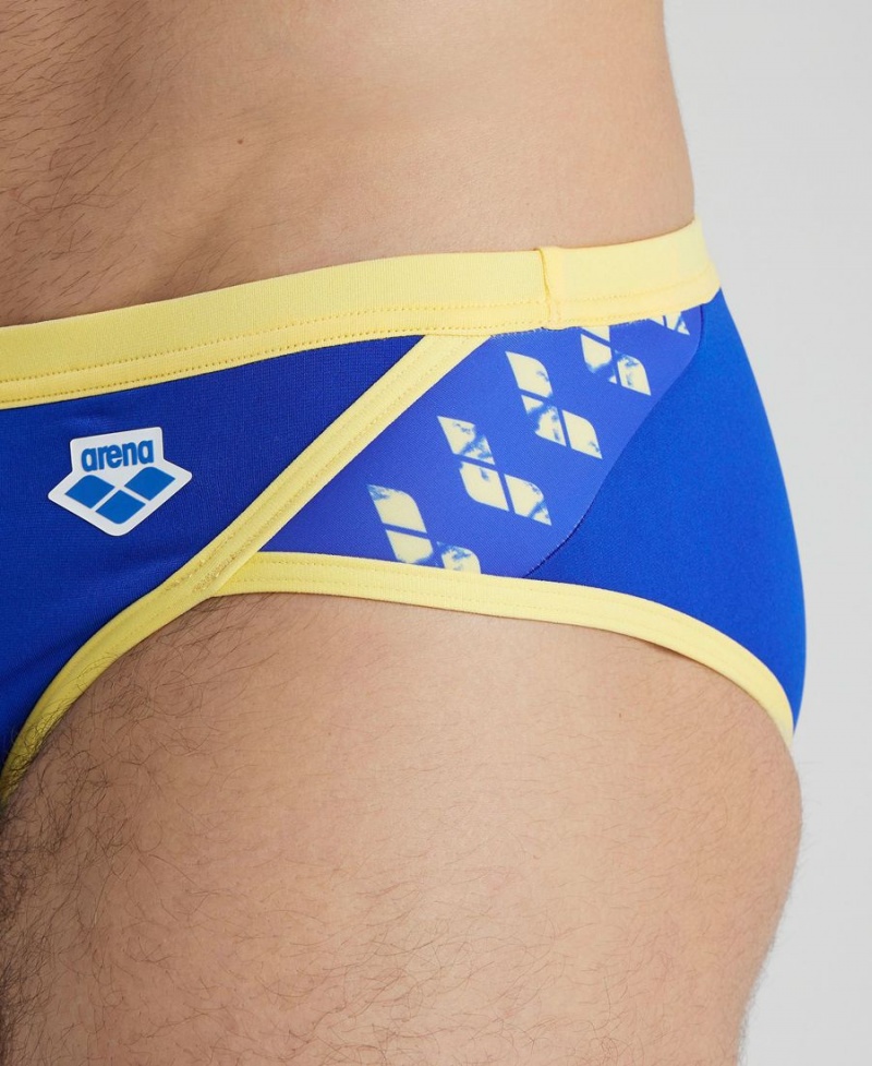 Slip de Bain Arena Icons Bleu Jaune Homme | QHK-54491728