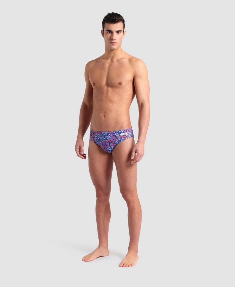 Slip de Bain Arena Hydrange Bouquet Bleu Marine Rouge Bleu Homme | BPP-89911403