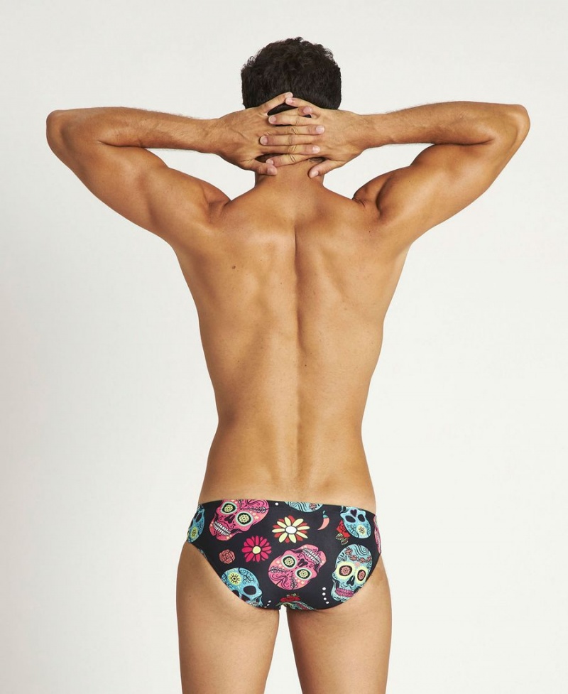 Slip de Bain Arena Crazy Skulls Carnival Noir Multicolore Homme | MWL-24753733