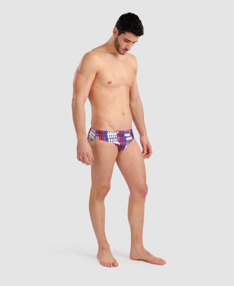 Slip de Bain Arena Allover Rouge Multicolore Homme | EWB-99542088