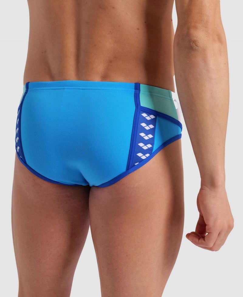 Slip de Bain Arena Icons Panels Turquoise Blanche Bleu Homme | QHJ-21127063