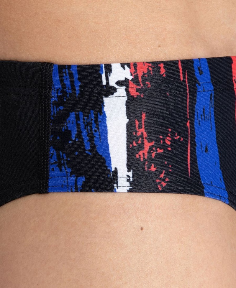 Slip de Bain Arena Team Painted Stripes Noir Rouge Multicolore Homme | YFP-16580055