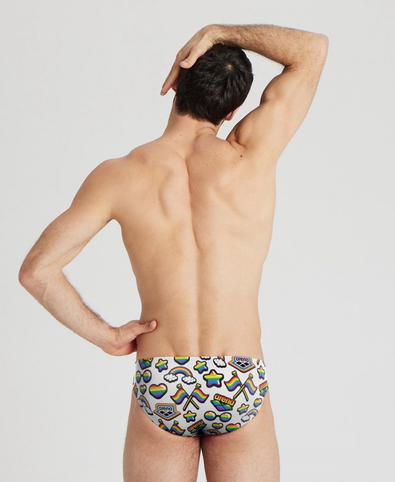 Slip de Bain Arena Pride Print of the Month Blanche Multicolore Homme | LWH-85730196