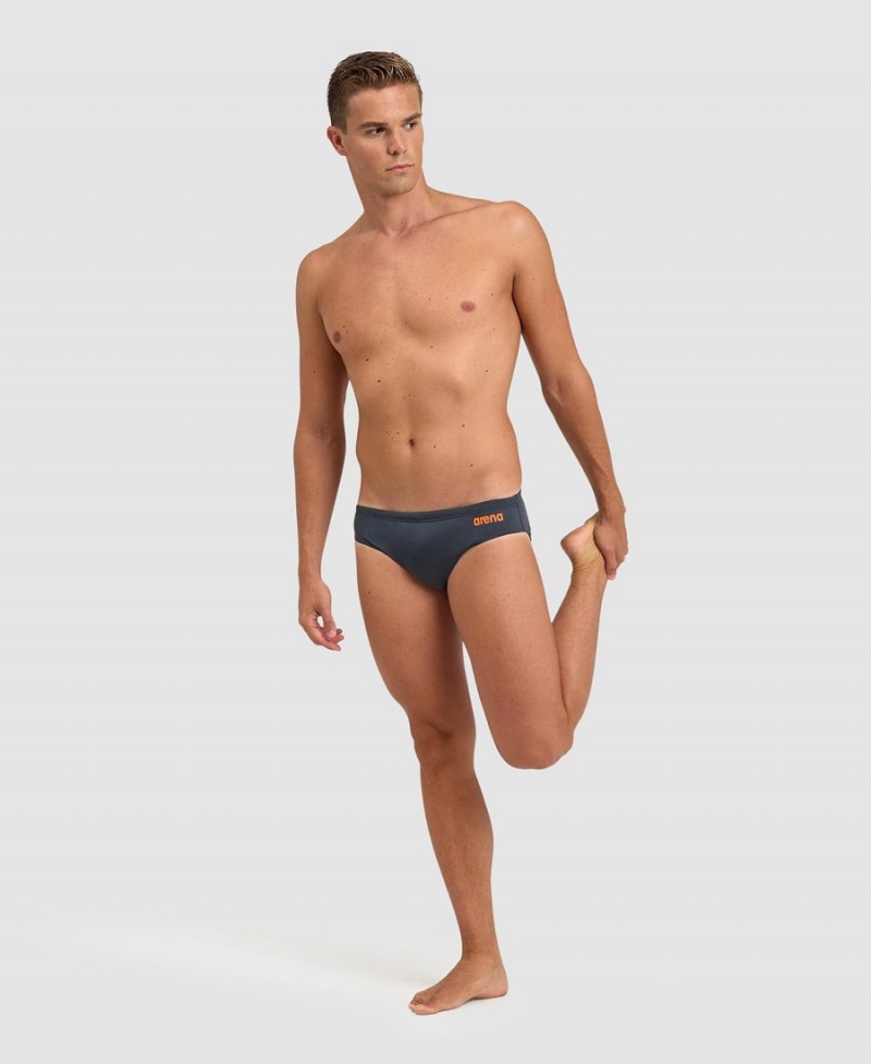 Slip de Bain Arena Team Solid Grise Orange Homme | WOU-53599444