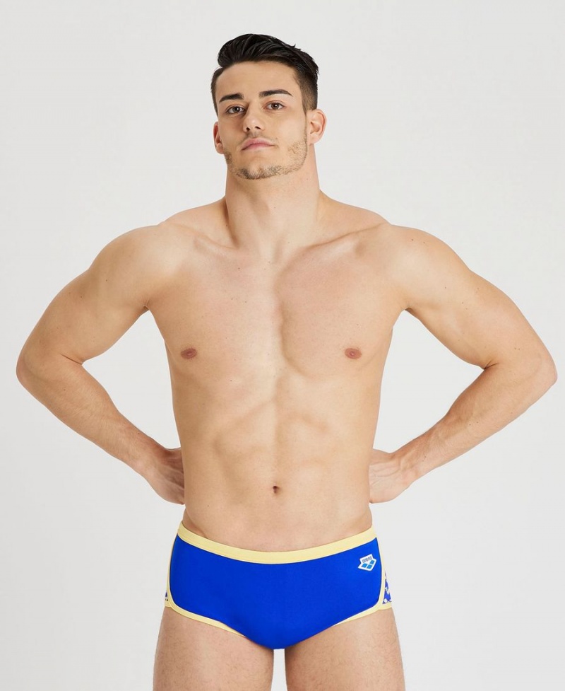 Slip de Bain Arena Icons Solid Low Taille Bleu Jaune Homme | RAU-31309005