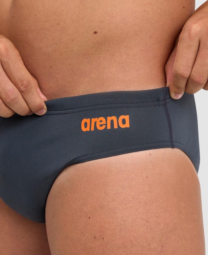 Slip de Bain Arena Team Solid Grise Orange Homme | WOU-53599444