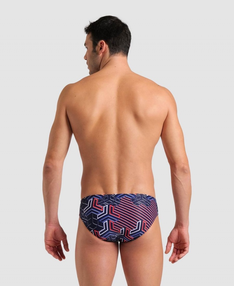 Slip de Bain Arena Kikko Pro Rouge Blanche Bleu Homme | CYX-60817173