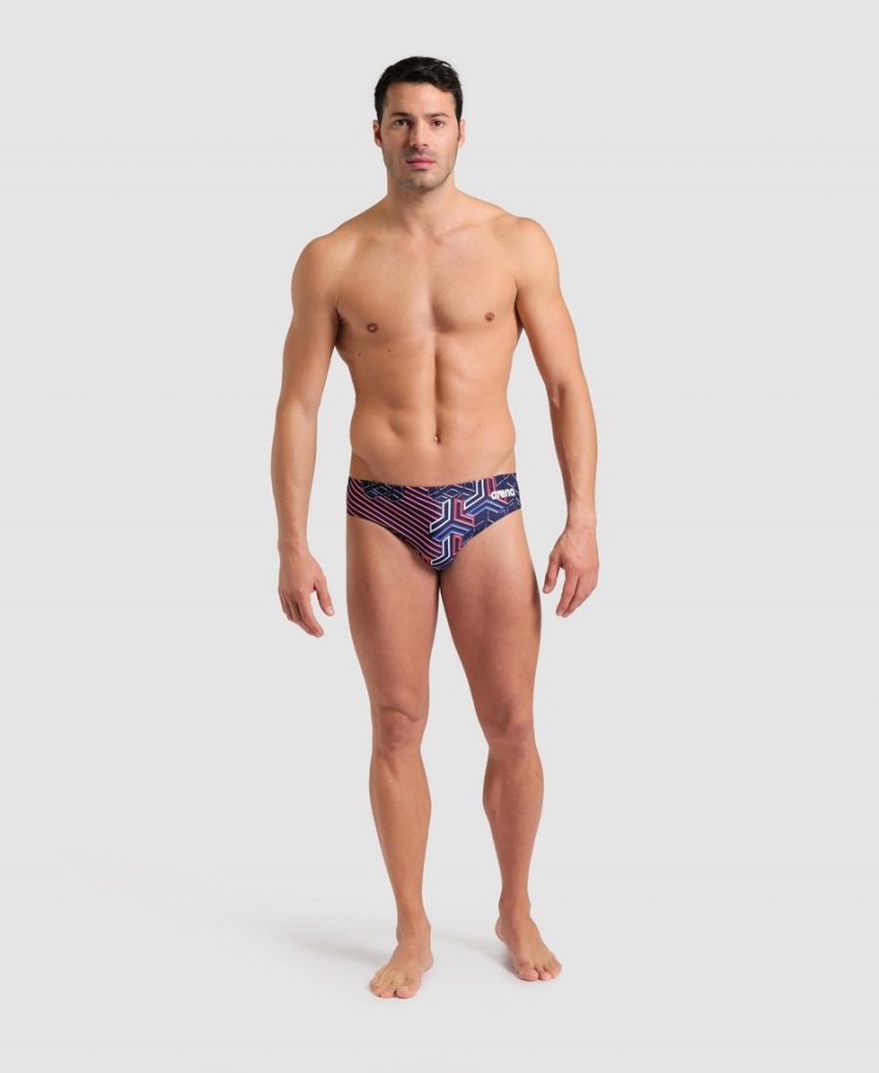 Slip de Bain Arena Kikko Pro Rouge Blanche Bleu Homme | CYX-60817173