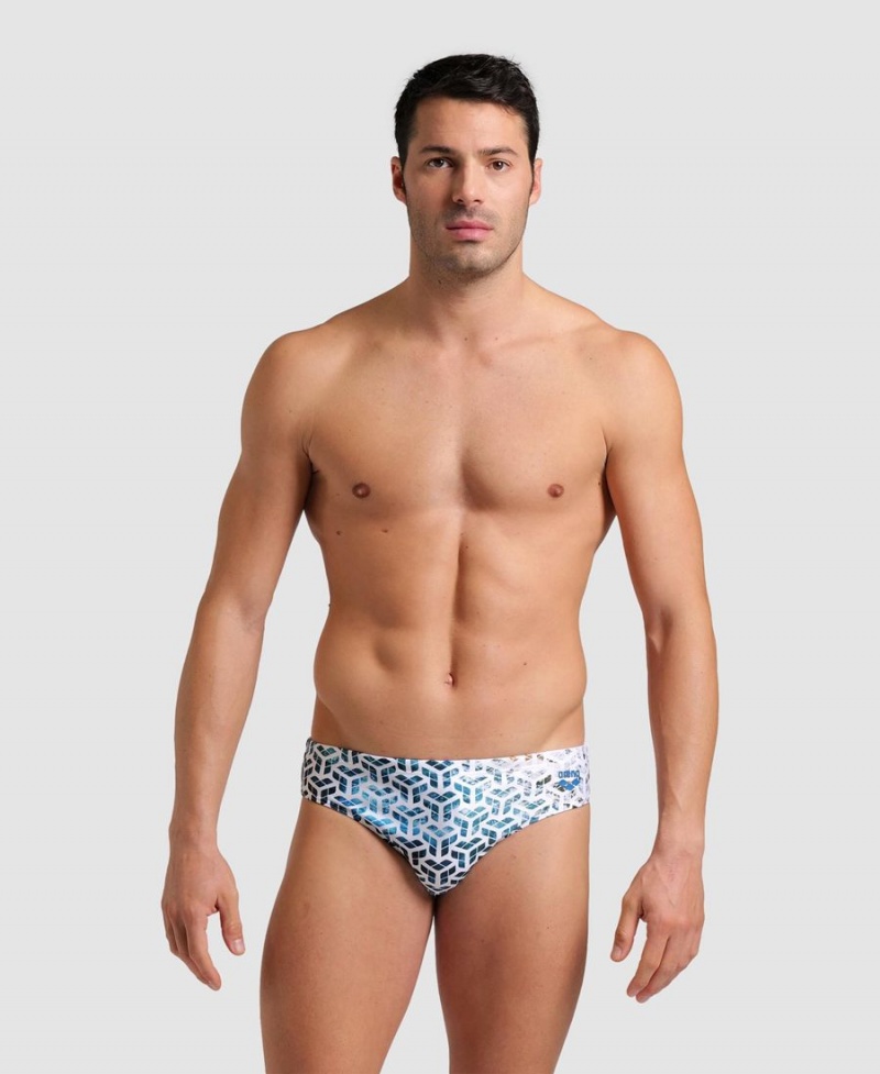 Slip de Bain Arena Planet D'eau Blanche Multicolore Homme | QGK-79200555