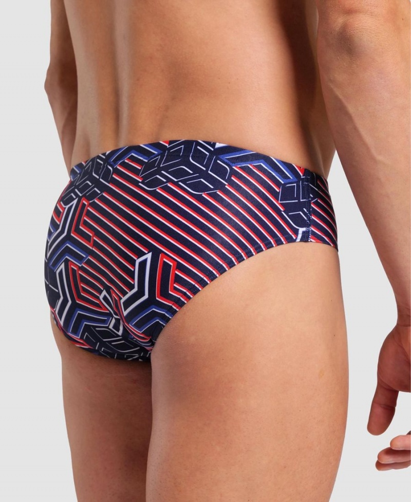 Slip de Bain Arena Kikko Pro Rouge Blanche Bleu Homme | CYX-60817173