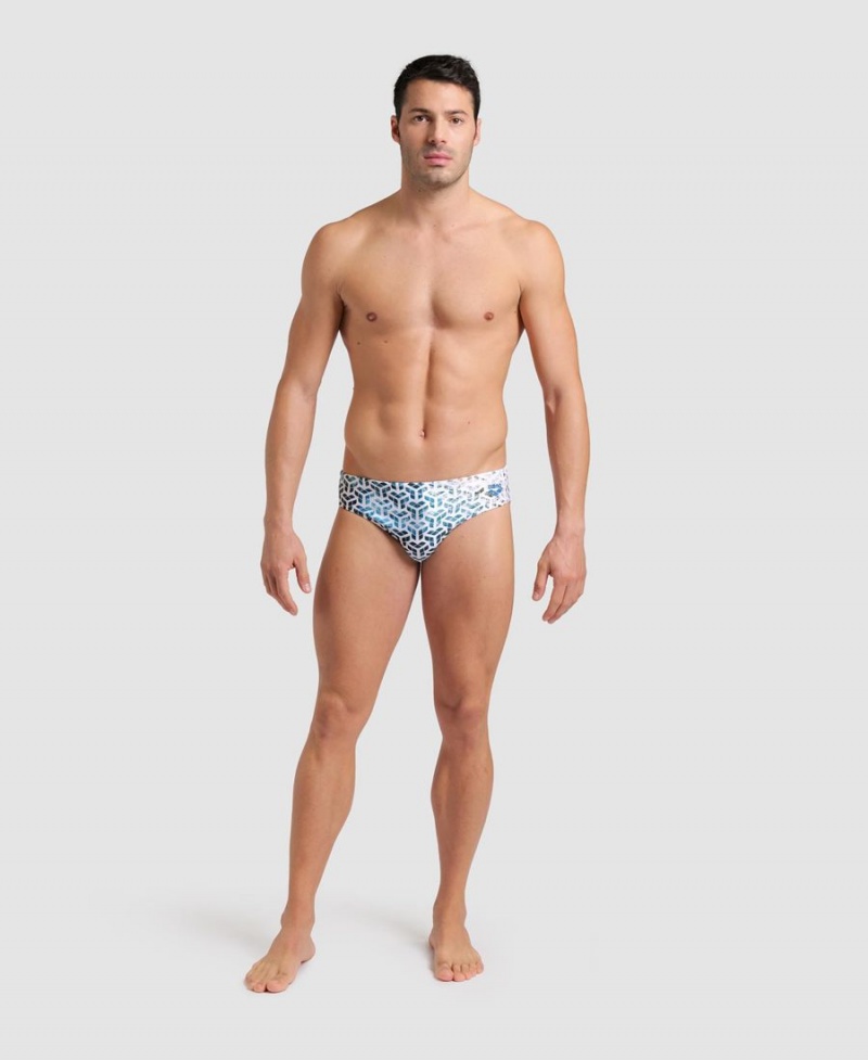 Slip de Bain Arena Planet D'eau Blanche Multicolore Homme | QGK-79200555