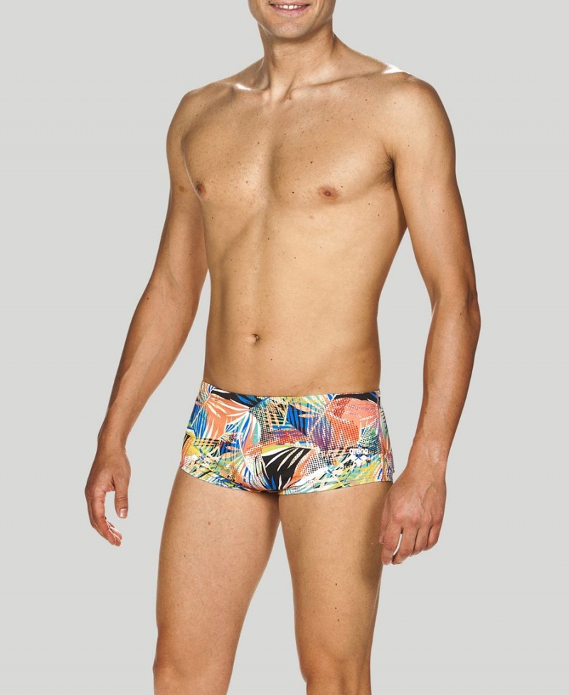 Slip de Bain Arena Floral Allover Square Noir Multicolore Homme | FVZ-85032549