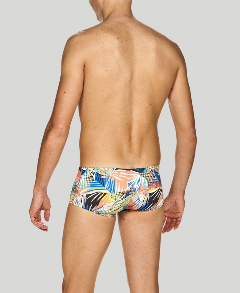 Slip de Bain Arena Floral Allover Square Noir Multicolore Homme | FVZ-85032549