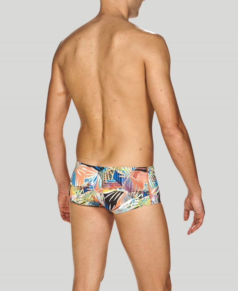 Slip de Bain Arena Floral Allover Square Noir Multicolore Homme | FVZ-85032549