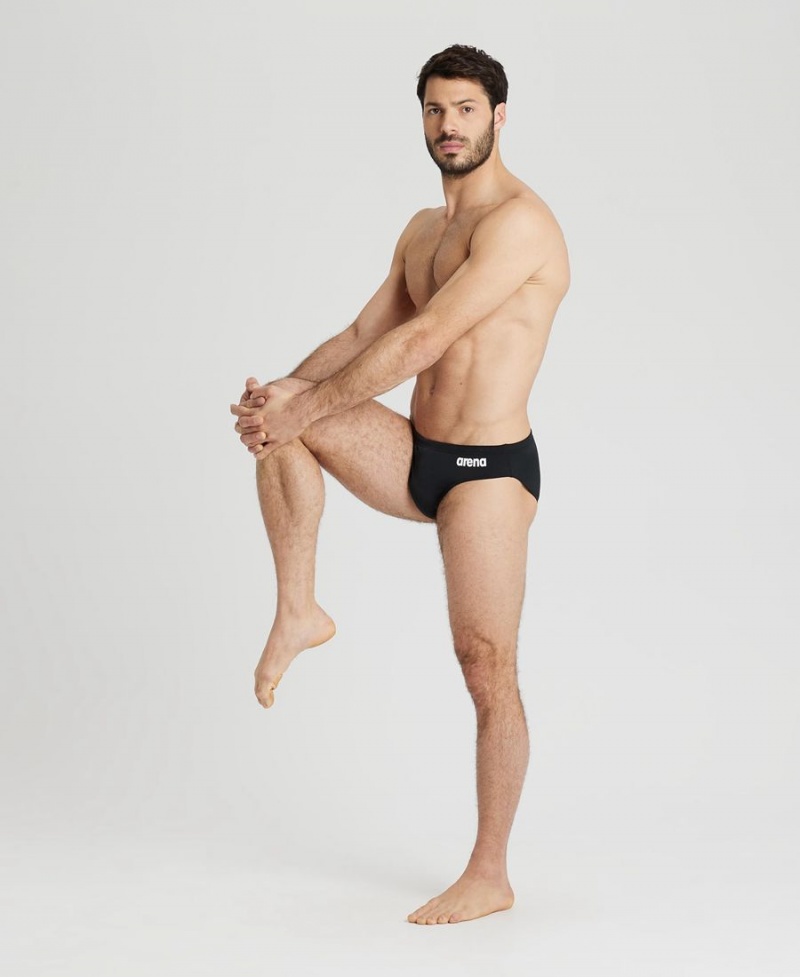 Slip de Bain Arena Team Solid Noir Blanche Homme | JGQ-68210340