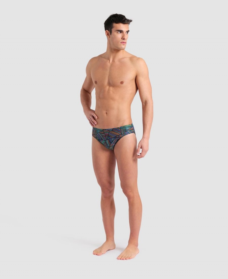 Slip de Bain Arena Overview Noir Multicolore Homme | VLZ-91092611