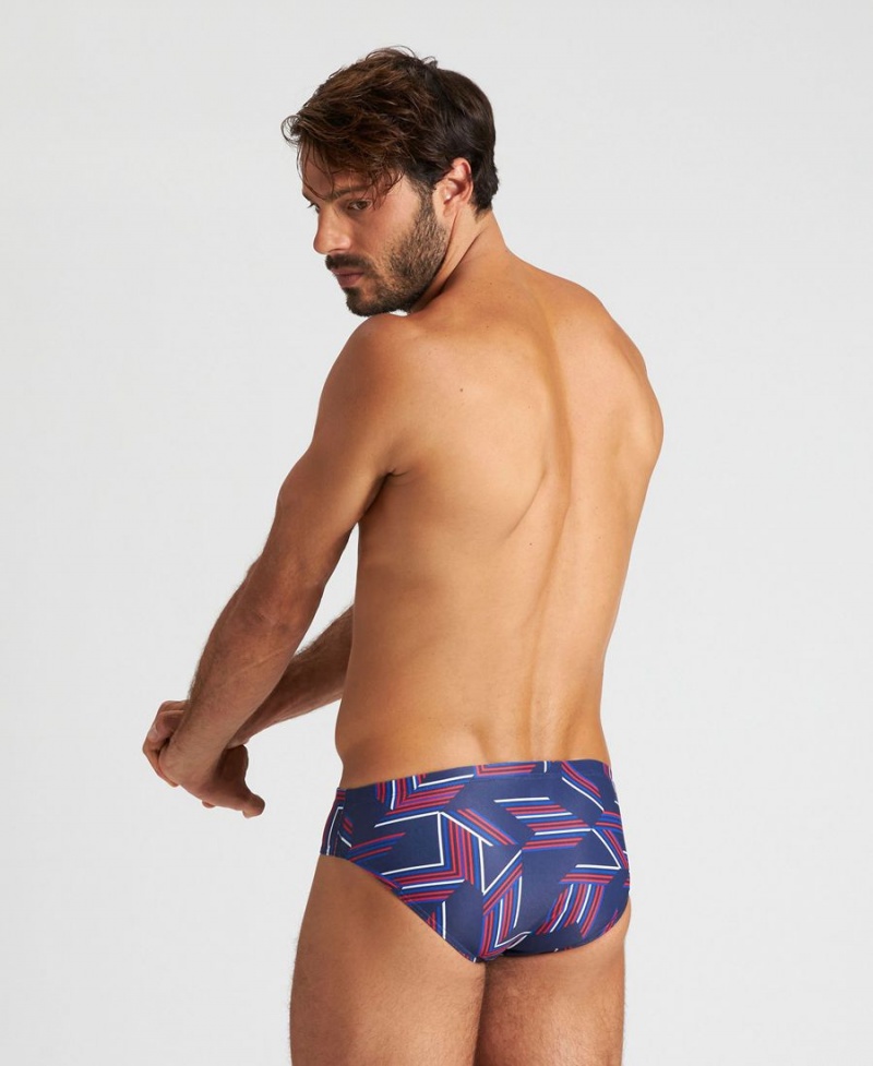 Slip de Bain Arena Puzzled Bleu Marine Rouge Multicolore Homme | HFM-47260151