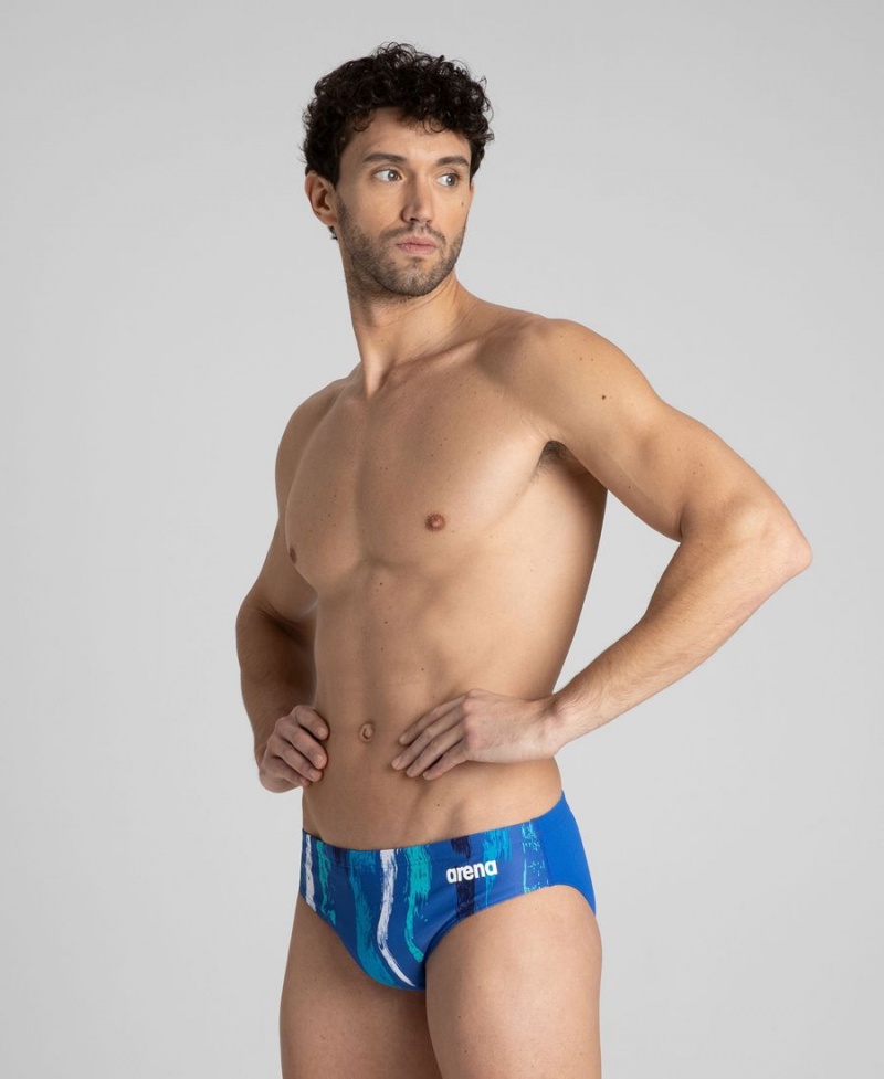 Slip de Bain Arena Team Painted Stripes Bleu Multicolore Homme | CIT-29045773