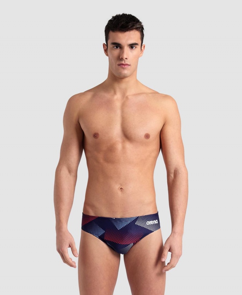 Slip de Bain Arena Halftone Rouge Blanche Bleu Homme | CIA-90572448