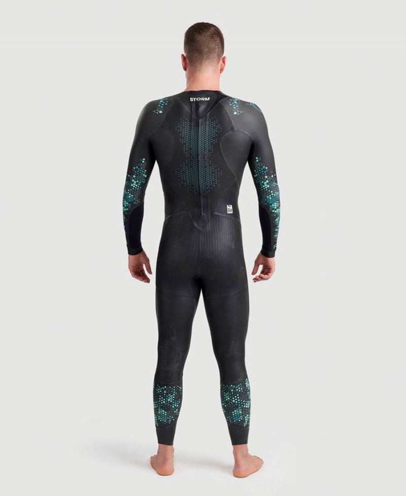 Combinaison Natation Arena Powerskin Storm Noir Bleu Homme | QKS-61486825