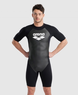 Combinaison Natation Arena Explorer Spring Noir Blanche Homme | VCP-81805424