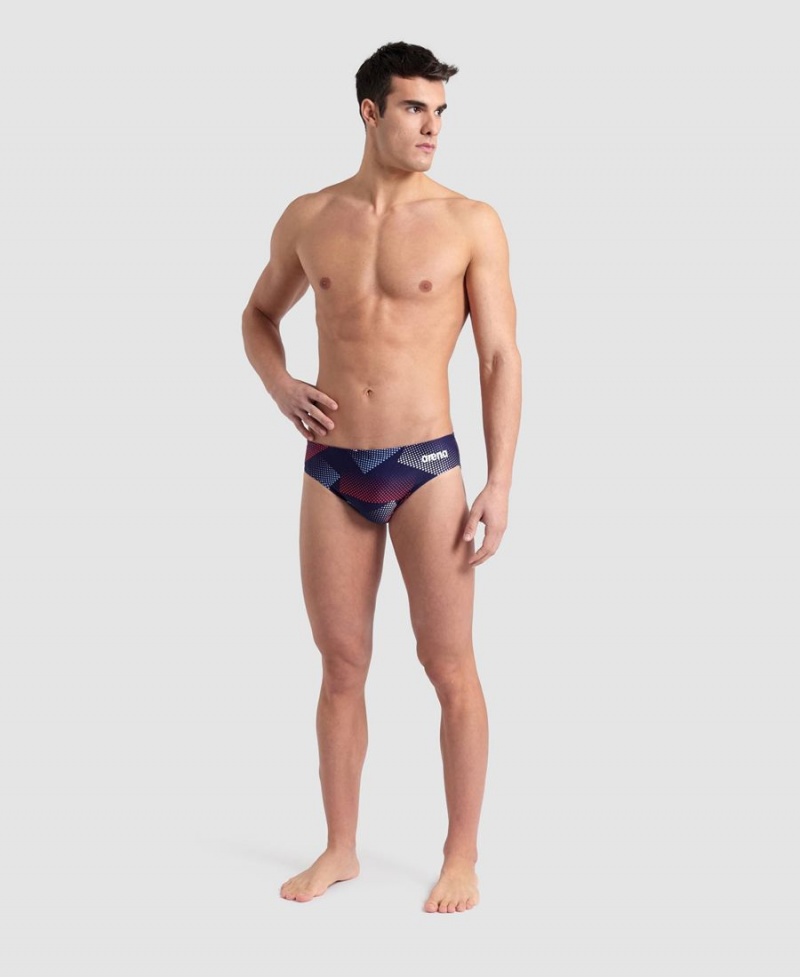 Slip de Bain Arena Halftone Rouge Blanche Bleu Homme | CIA-90572448