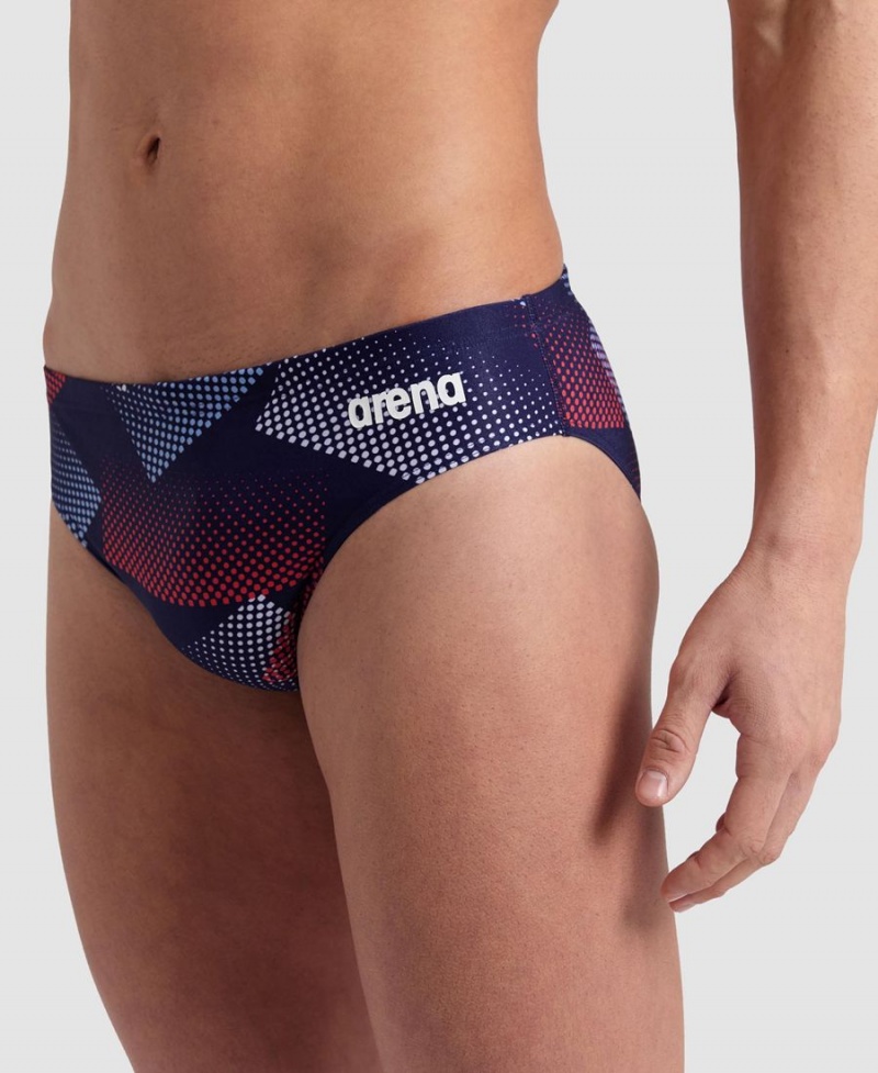 Slip de Bain Arena Halftone Rouge Blanche Bleu Homme | CIA-90572448