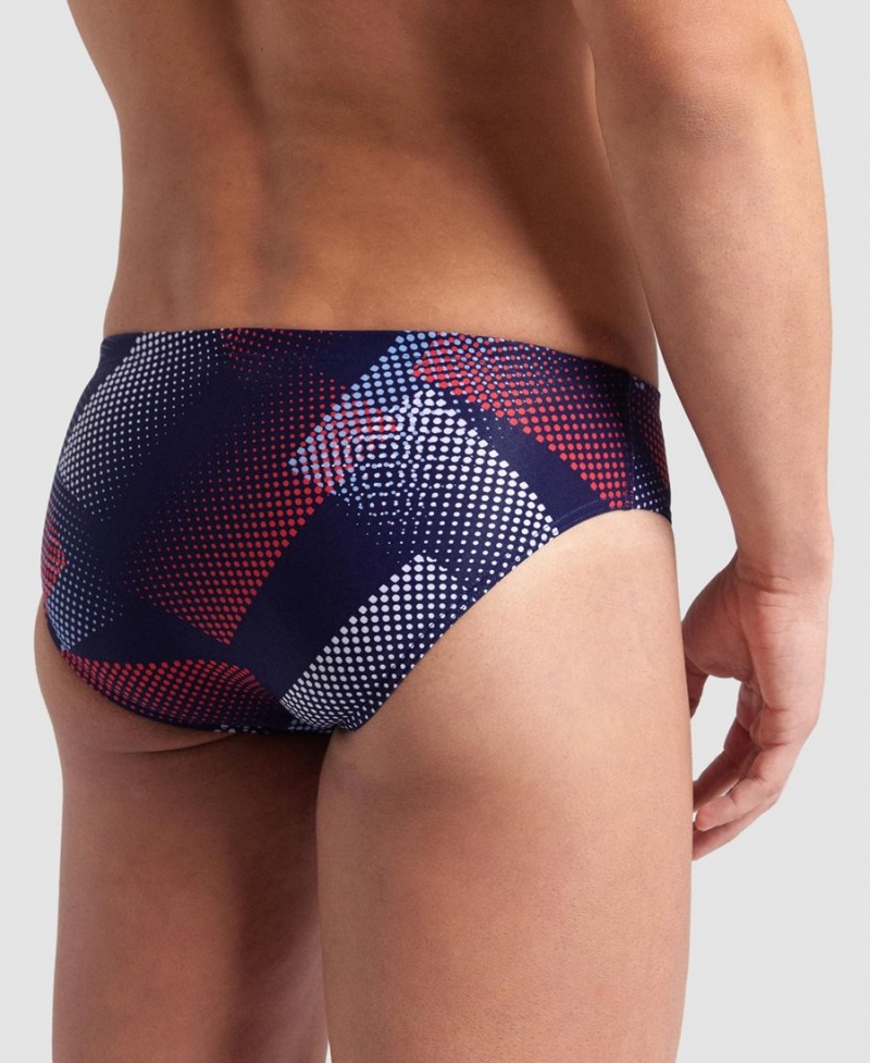 Slip de Bain Arena Halftone Rouge Blanche Bleu Homme | CIA-90572448