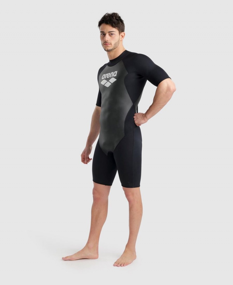 Combinaison Natation Arena Explorer Spring Noir Blanche Homme | VCP-81805424