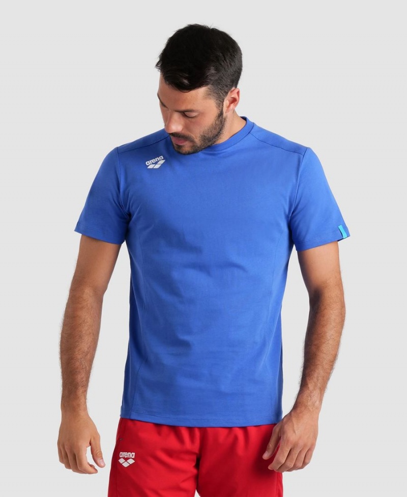 T-Shirt Arena Team Panel Bleu Homme | QSR-28038155