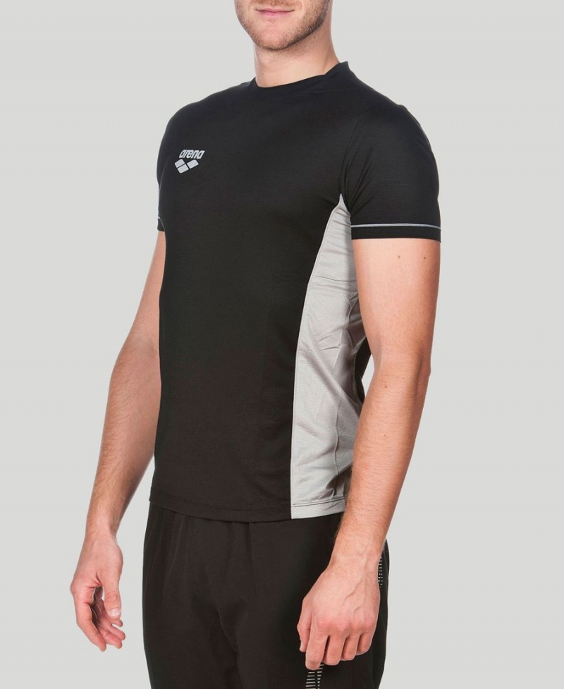 T-Shirt Arena Team Line Tech Corta Sleeve Noir Homme | KEP-54998179