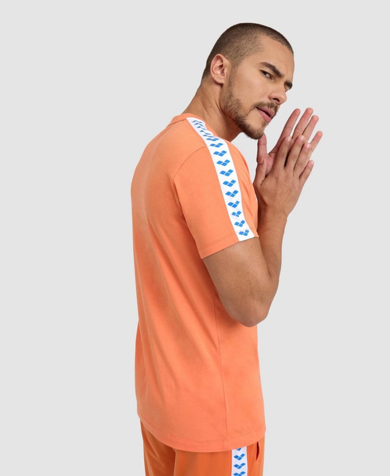 T-Shirt Arena Team US Orange Blanche Homme | YOD-00244904