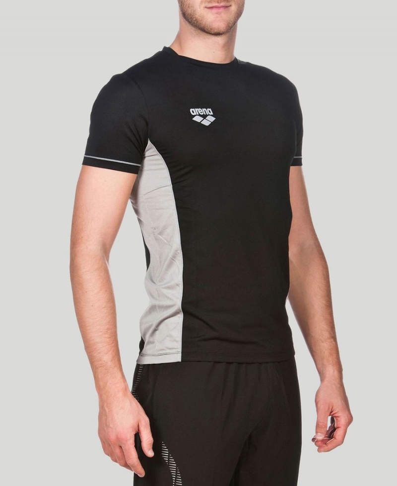 T-Shirt Arena Team Line Tech Corta Sleeve Noir Homme | KEP-54998179