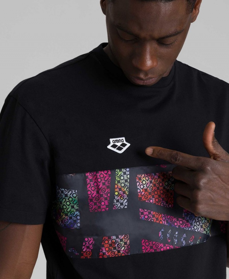 T-Shirt Arena Uni Noir Multicolore Homme | DBO-45521984