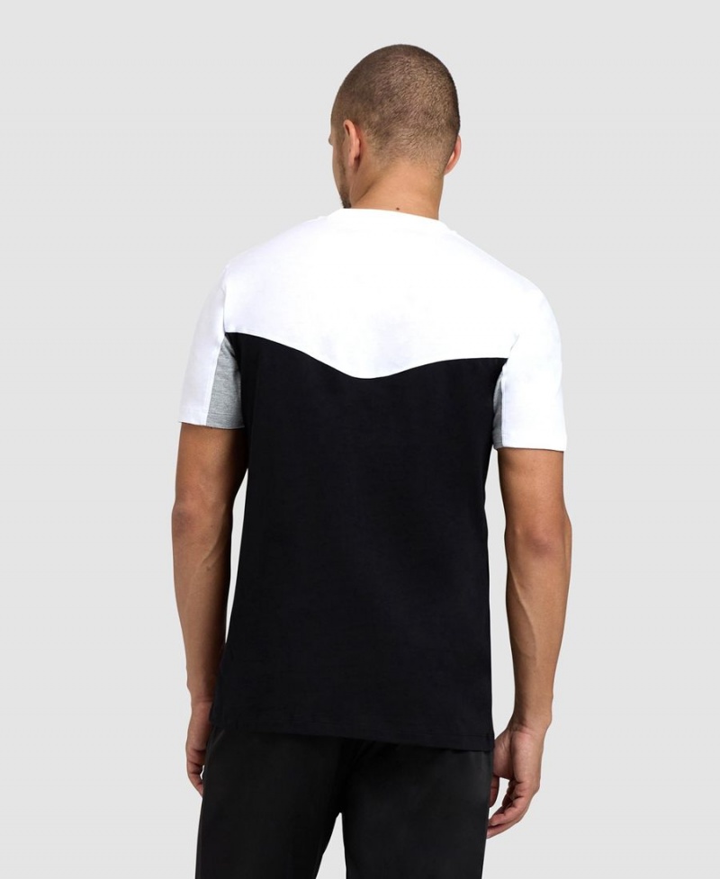 T-Shirt Arena Color Block Blanche Grise Noir Homme | RAA-77088446